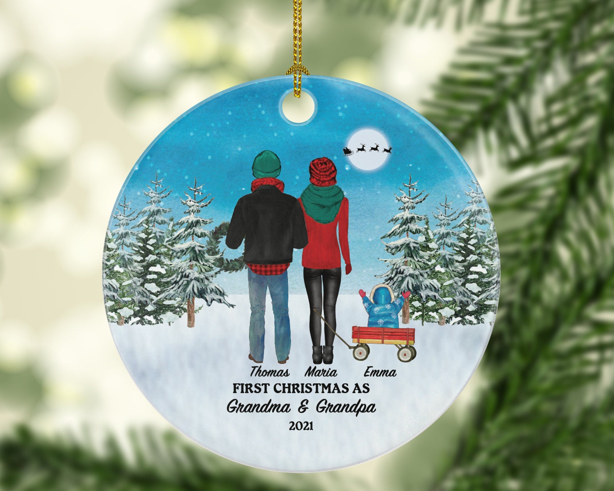 Grandparents First Christmas Ornament Personalized, First Christmas As Grandparents Ornament, New Grandparents Gift