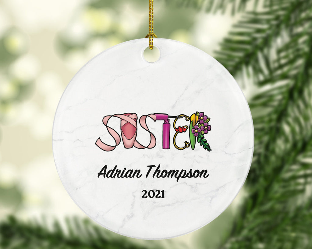 Sisters Personalized Christmas Ornament, Best Sister Ever Gift from Sibling