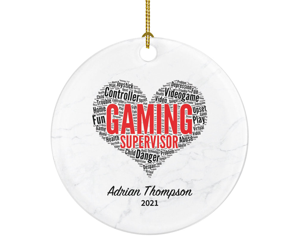 Gaming Supervisor Christmas Ornament Personalized - Custom Name Year