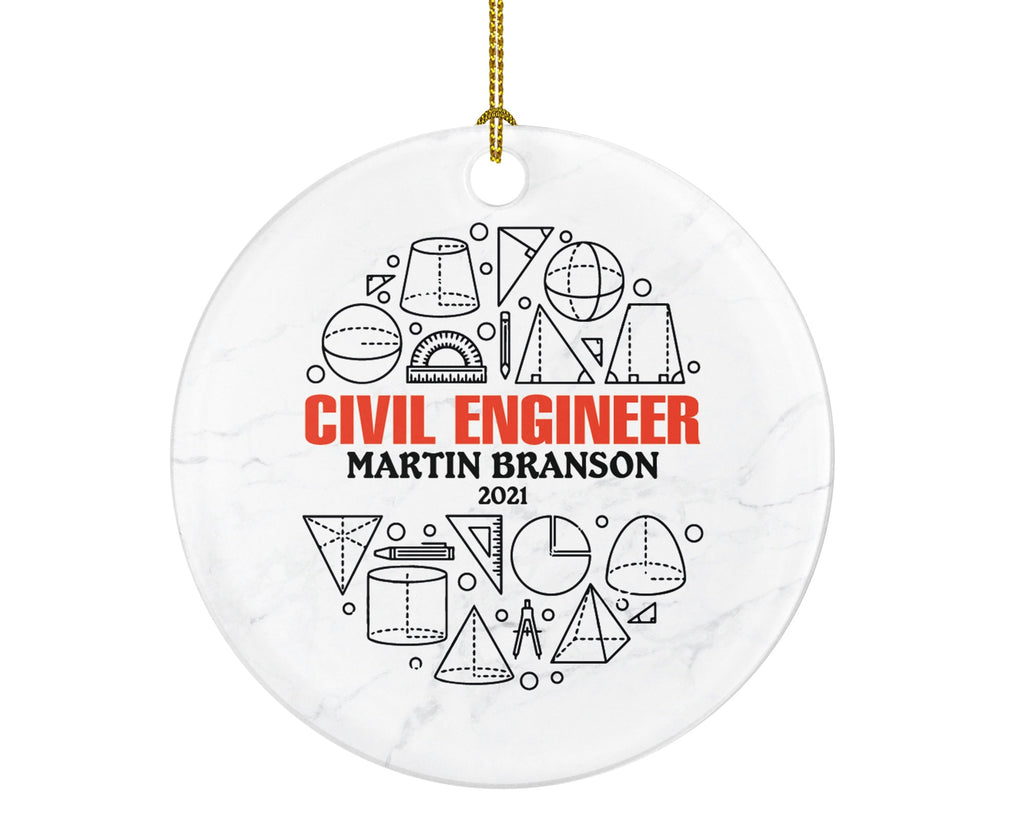 Civil Engineer Christmas Ornament Personalized, Civil Engineer Custom Gift