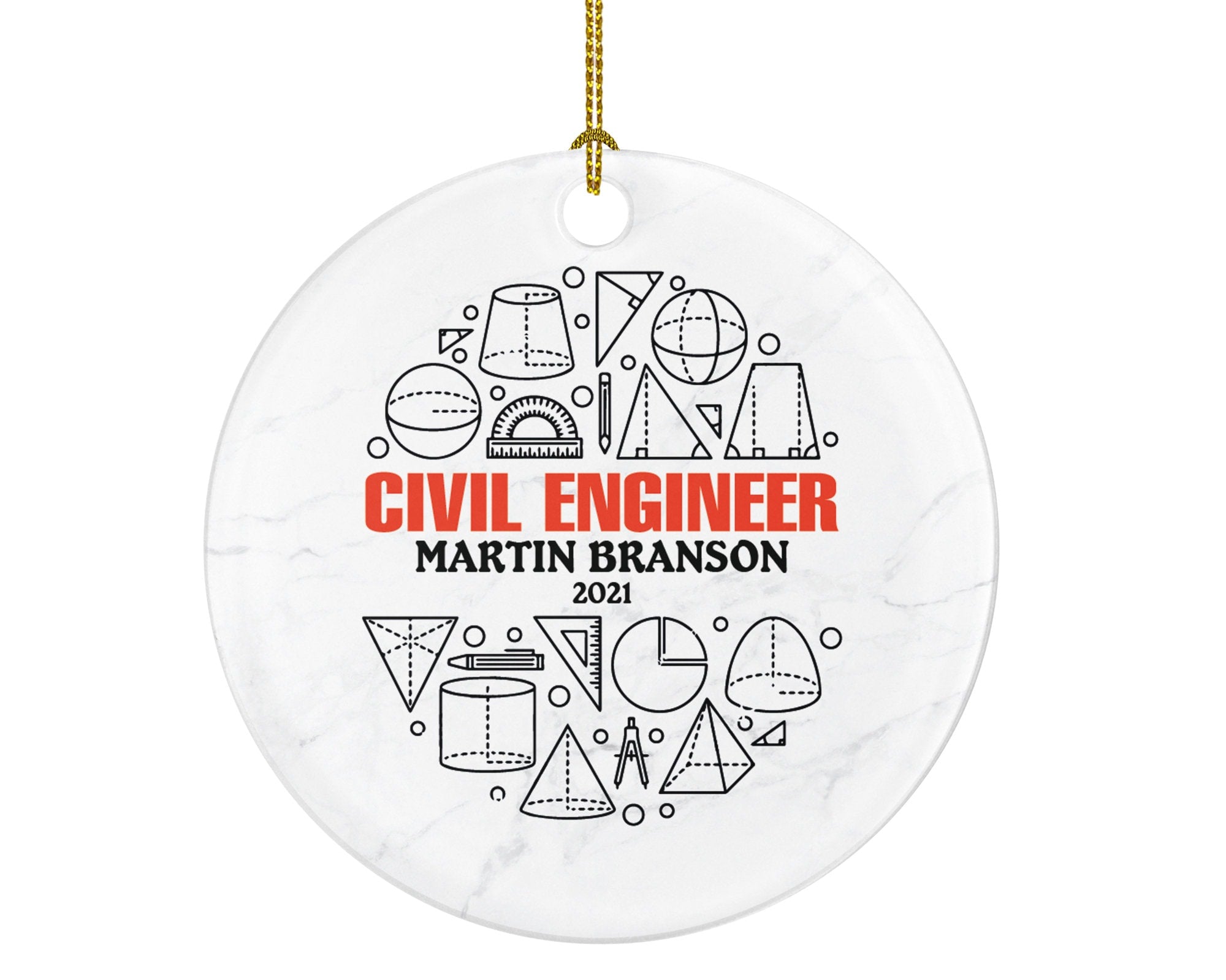 Civil Engineer Christmas Ornament Personalized, Civil Engineer Custom Gift