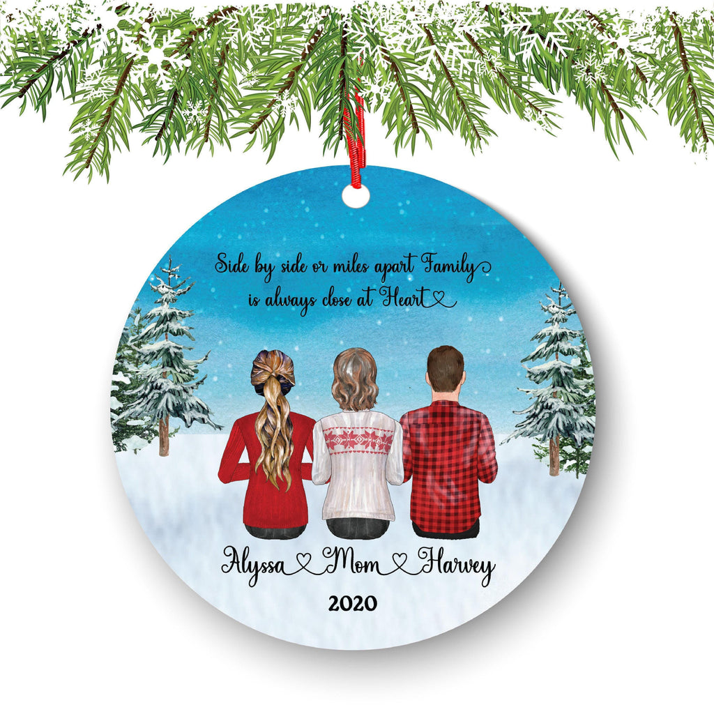 Family Christmas Ornament: Personalized Winter Scene (Ceramic, 3-Inch)