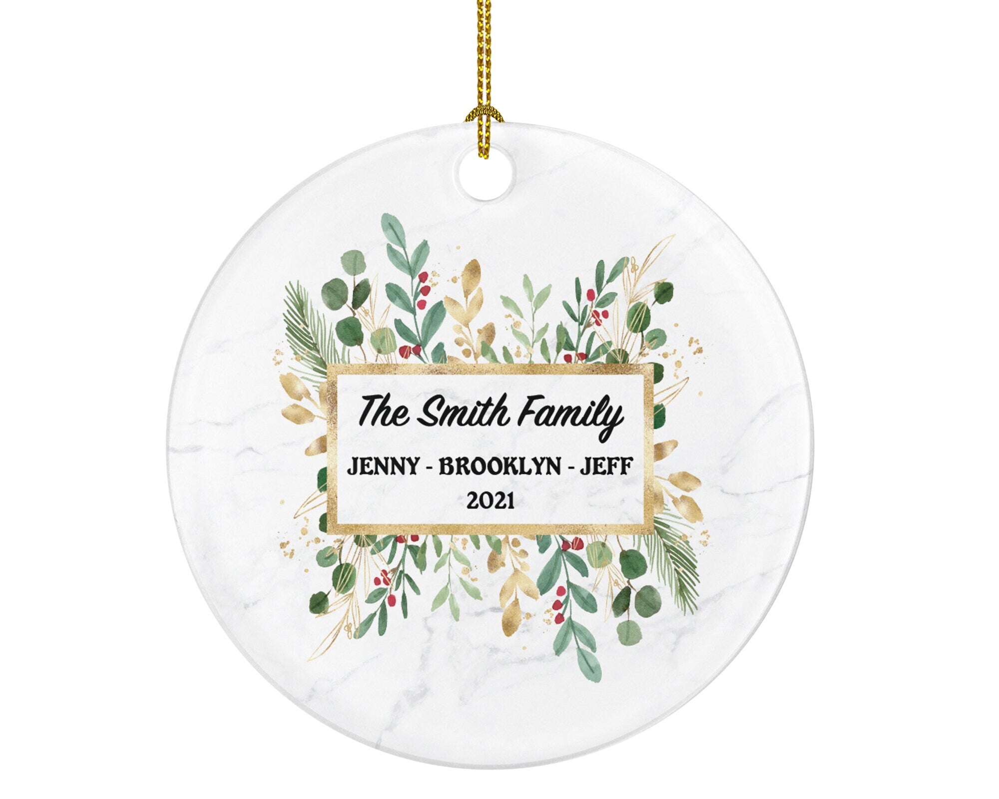 Family of 2 3 4 5 6 Christmas Ornament Personalized - Gift for Family - Custom Name Year Christmas Ornament