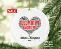Locomotive Engineer Christmas Ornament Personalized, Custom Gift
