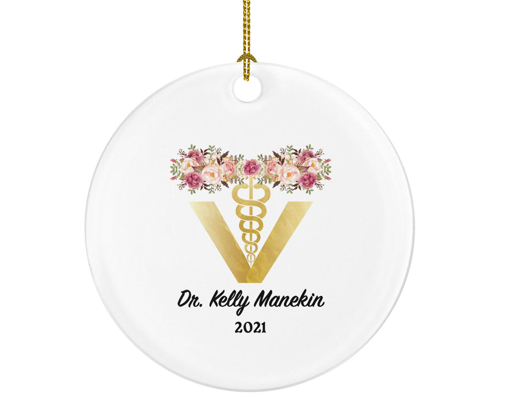 Personalized Veterinarian Christmas Ornament Vet Animal Doctor Researcher Flower Pet Physician Medical Occupation Super Power Veterinary