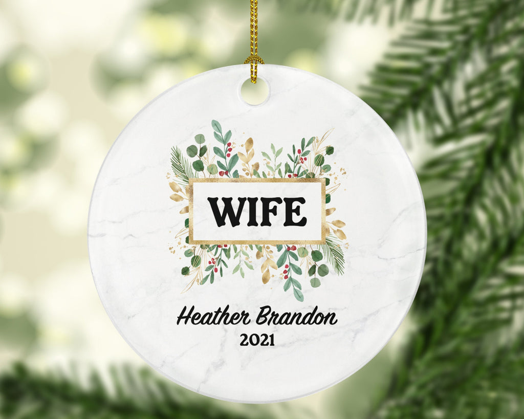 Wife Personalized Christmas Ornament, Best Wife Ever Custom Gift from Husband