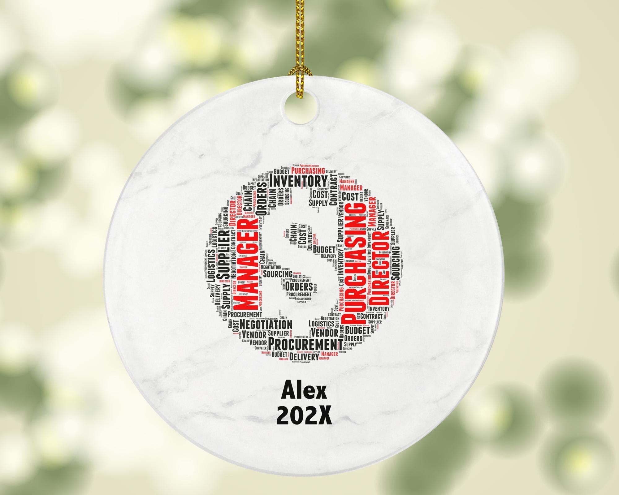 Purchasing Manager Ornament, Procurement Gift, Supply Chain Director, Buyer Holiday Keepsake, Custom Ceramic Christmas Decoration