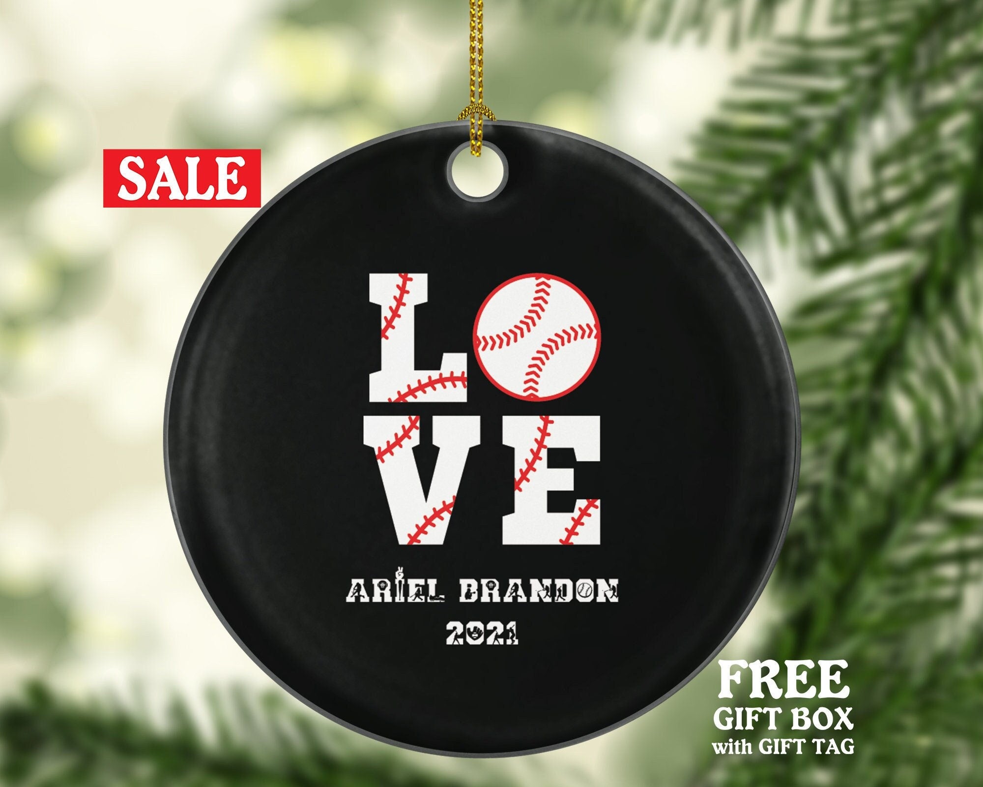 Personalized Baseball Christmas Ornament - Baseball Player Gamer Lover Sports Hobby Occupation Custom Gift Play Game