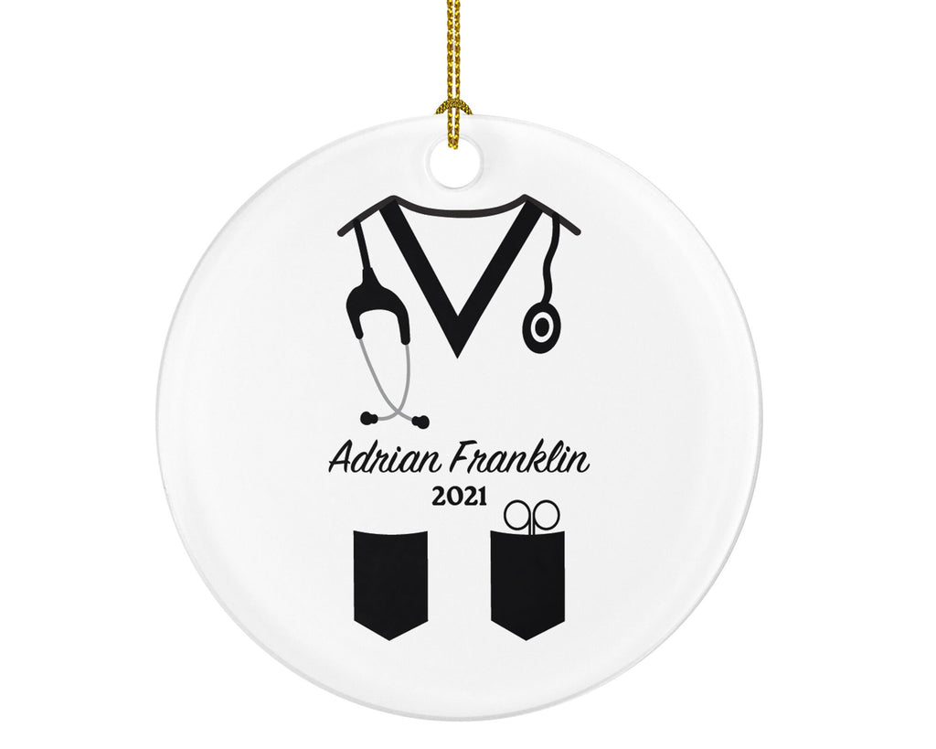 Medical Doctor Christmas Ornament Personalized - Health Worker Gift from Patient for Nurse Physician Physical Therapist Practitioner MD RN