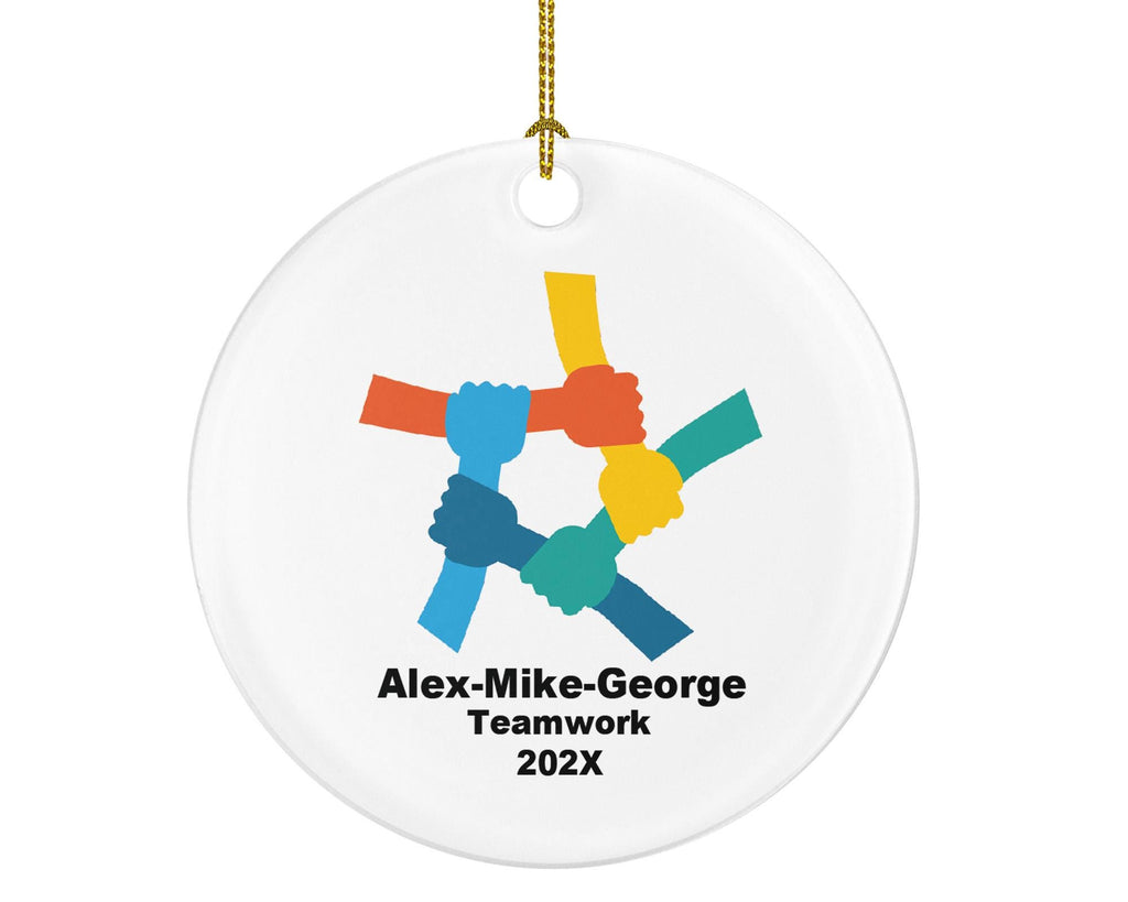 Personalized Teamwork Ornament – Custom Business Gift for Teams, Colleagues & Coworkers – Holiday Office Appreciation Keepsake
