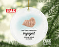 Our First Christmas Engaged Personalized Ornament - Engagement Announcement Couple Gift - Engagement Ring