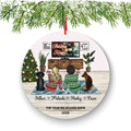 Lesbian Couple Ornament - Custom Holiday Family with Pets