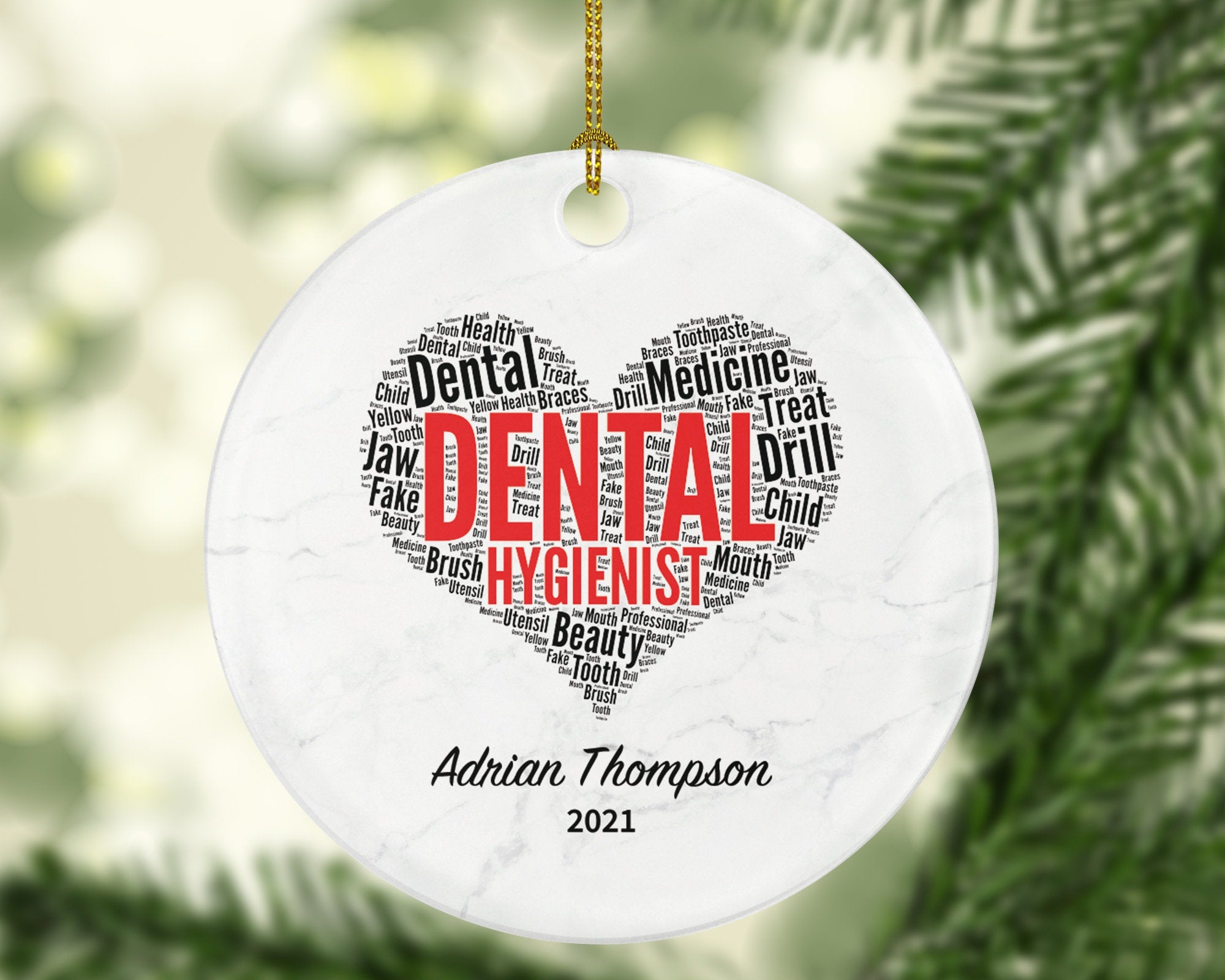 Dental Hygienist Christmas Ornament Personalized - Custom Name Gift