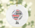 Personalized Tennis Ornament – Custom Gift for Players, Coaches, and Tennis Fans – Word Art Keepsake