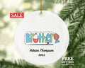 Fisher Brother Christmas Ornament Personalized - Fishing Fisher Fisherman Ornament with Name - Custom Gift for Fisher Bro