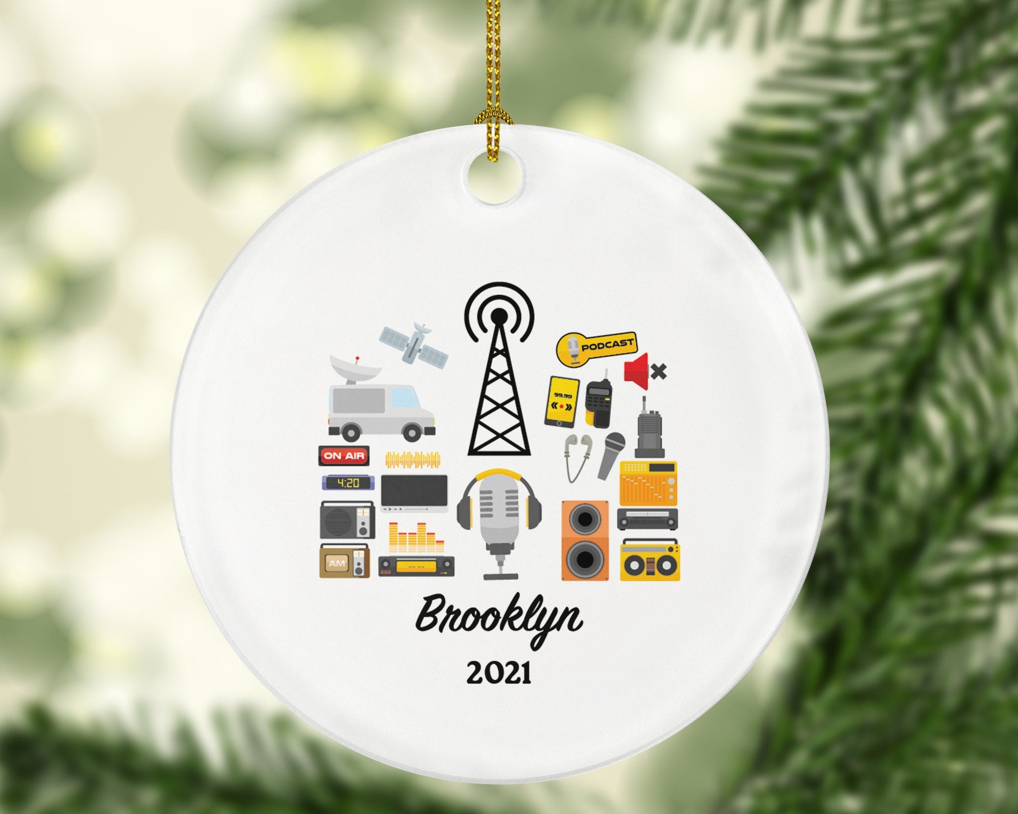 Radio Worker, DJ, Producer, Presenter, Owner Christmas Ornaments Personalized - Gift for Radio Worker