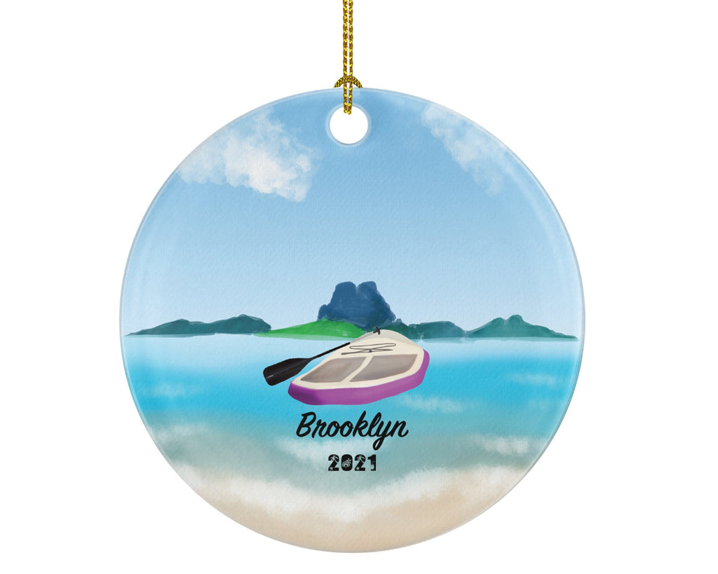 Paddle Board Christmas Ornament Personalized, Paddling Water Beach Sports Gift, Paddler Ornament