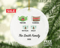 Personalized Christmas Family Mask Ornament - Survivor Family with Face Mask (family of 1 2 3 4 5 6) Covid19 Pandemic Coronavirus