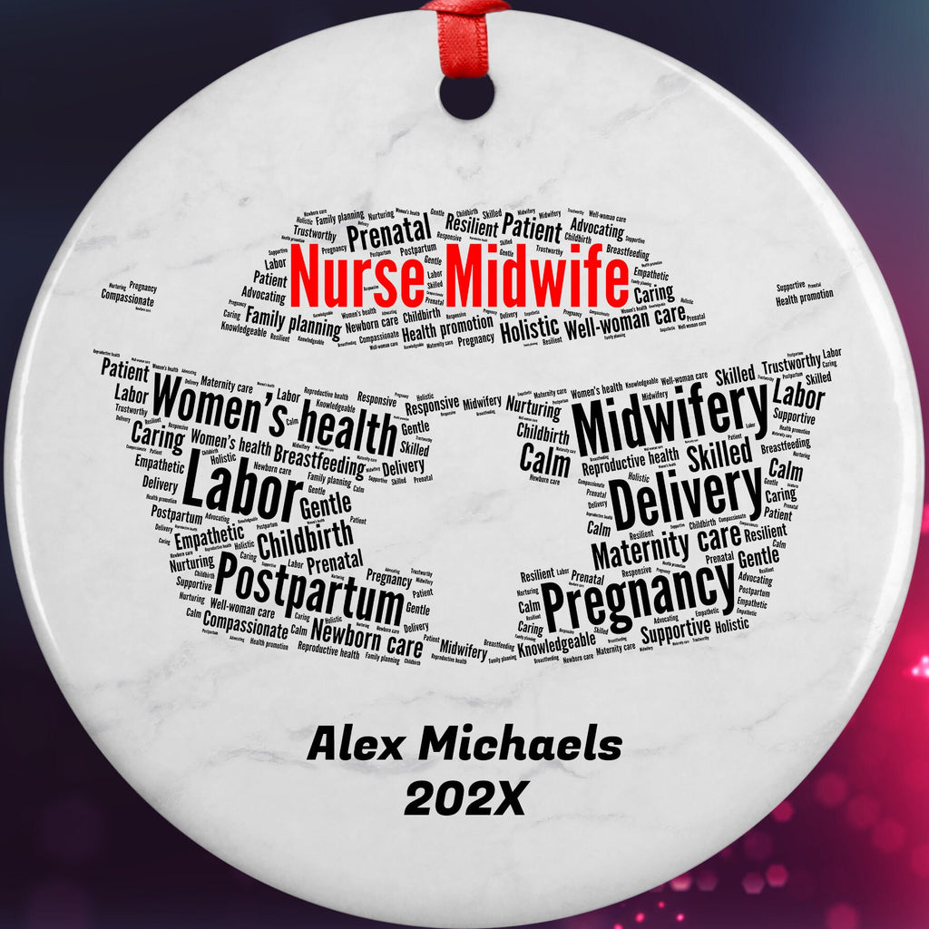Nurse Midwife Personalized Christmas Ornament