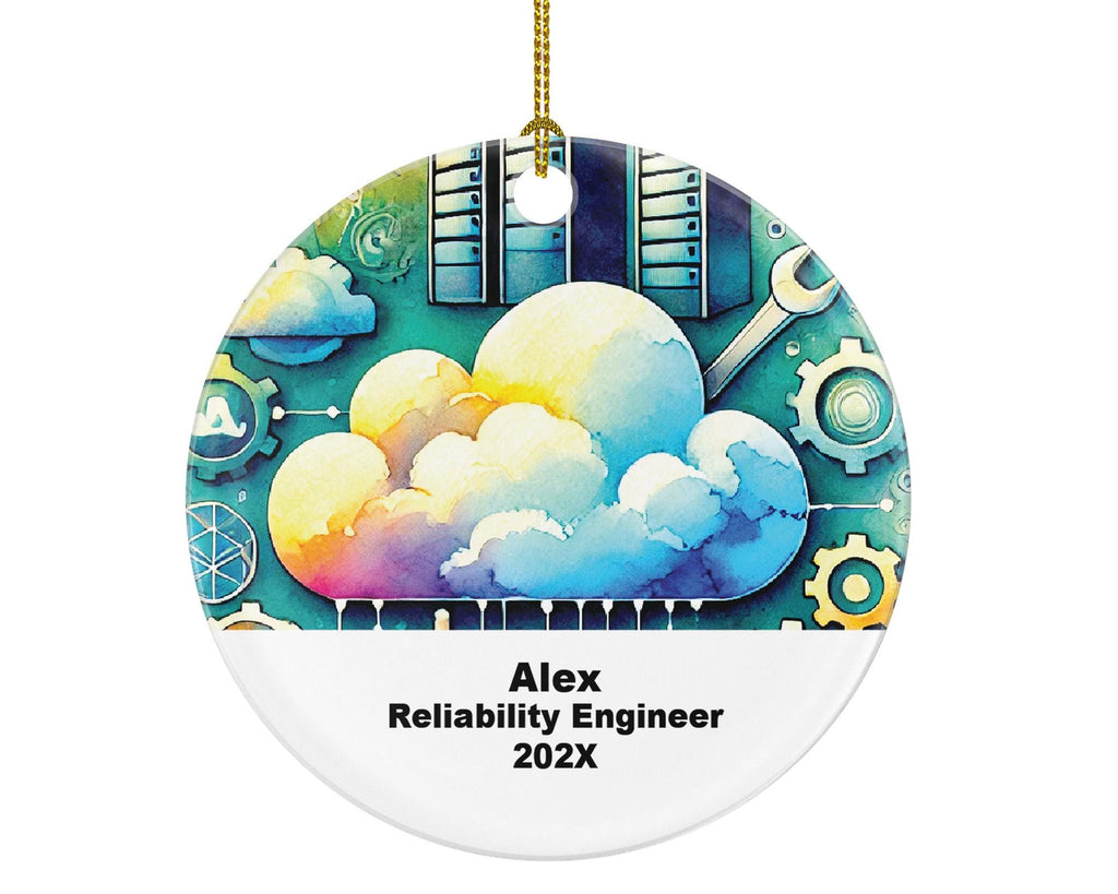 Personalized Reliability Engineer Ornament – Cloud & Server Design – Custom Tech Holiday Gift with Name