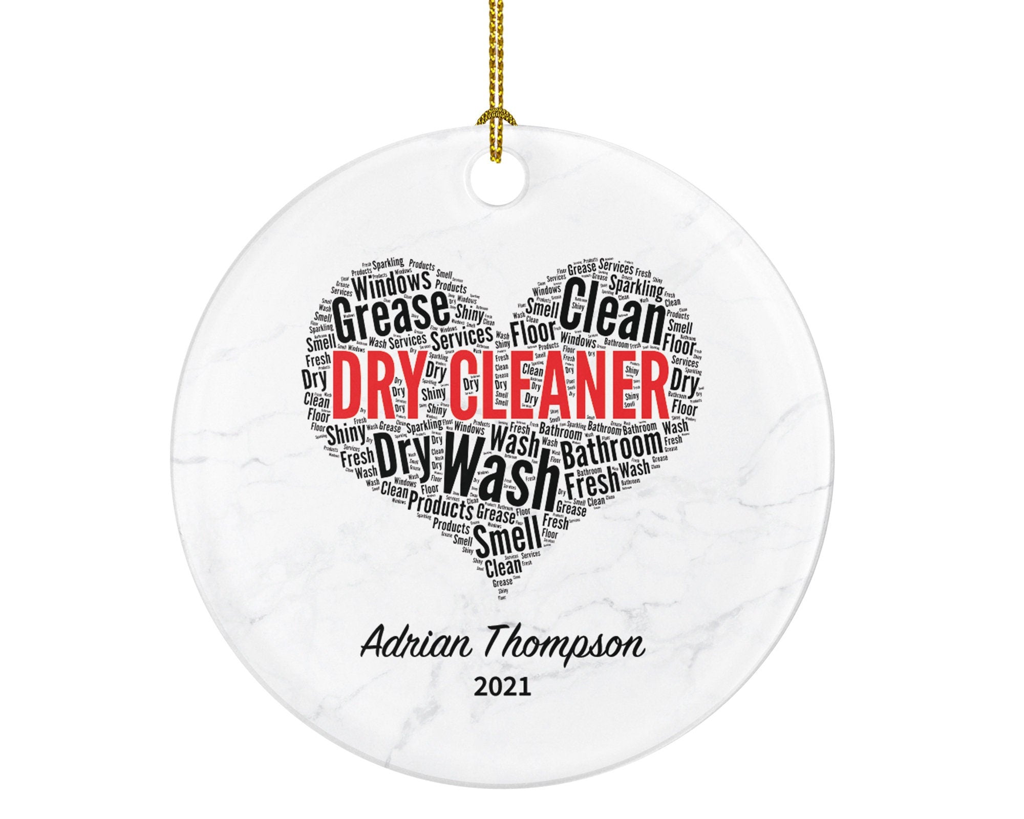 Dry Cleaner Christmas Ornament - Dry Cleaning Service Owner Worker Holiday Gratitude Personalized Gift For Appreciation Custom