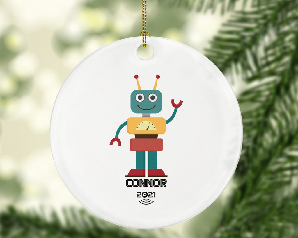 Robot Christmas Ornament Personalized - Robot Gift For Kids - Robotics Science Robot For Toddler