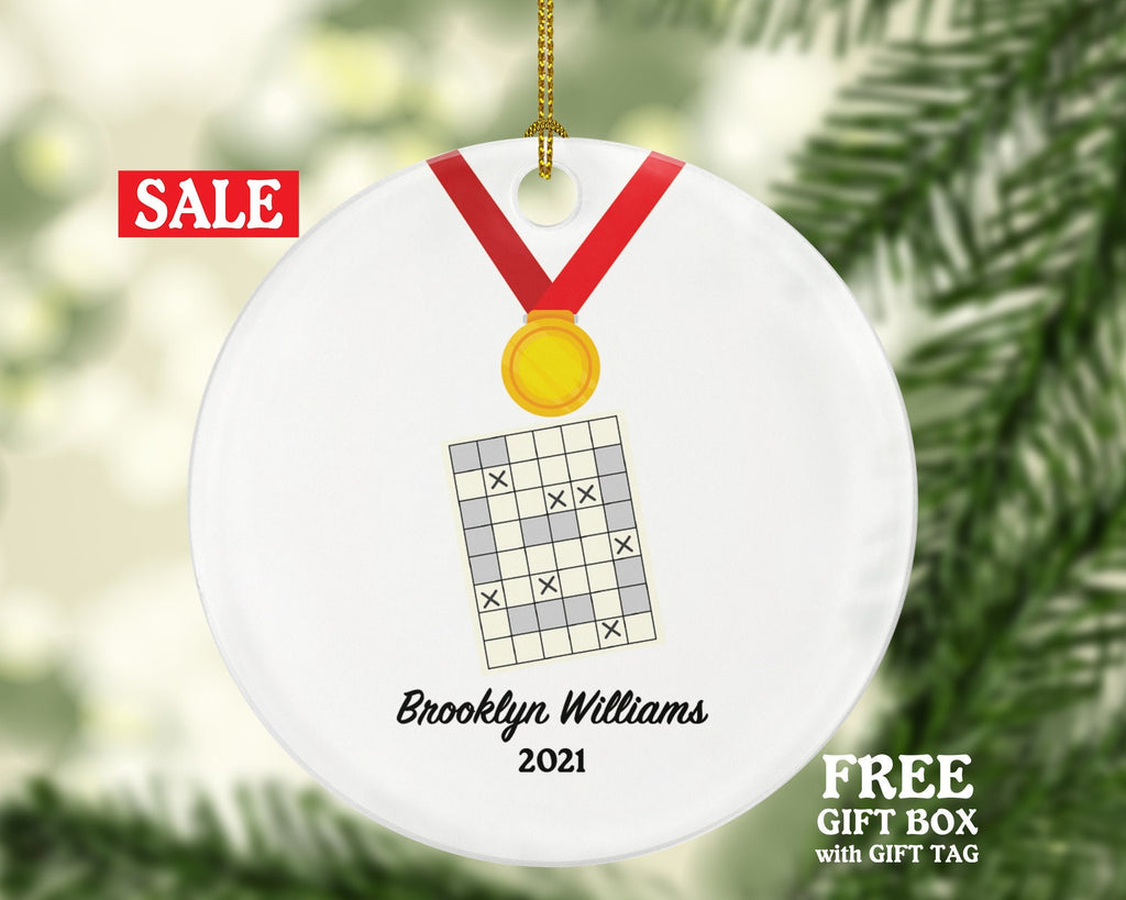 Battleship Player Christmas Custom Ornament, Enthusiast, Board Games Personalized