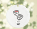 Personalized Acting Ornament – Theater Student Gift – Drama Masks Word Art – Custom Drama Ornament with Name & Year