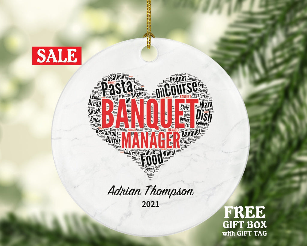 Banquet Manager Christmas Ornament Personalized - Custom Name Year Gift