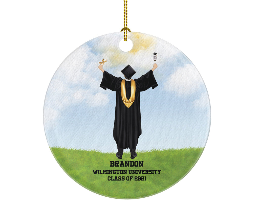 Personalized Graduation Christmas Ornament - for Boy Male Class of for Graduate Masters Bachelor Doctorate College High School Degree