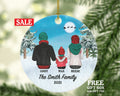 Christmas Family of 3 Personalized Ornament - First Christmas New Baby Girl Boy Parents Mother Father Mom Dad Gift Kid Child Gift