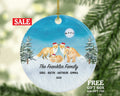 Personalized Family of 4 Christmas Ornaments Fox Foxes Family Custom Names Watercolor Family of Four First Ornament Gift for with Kids Xmas