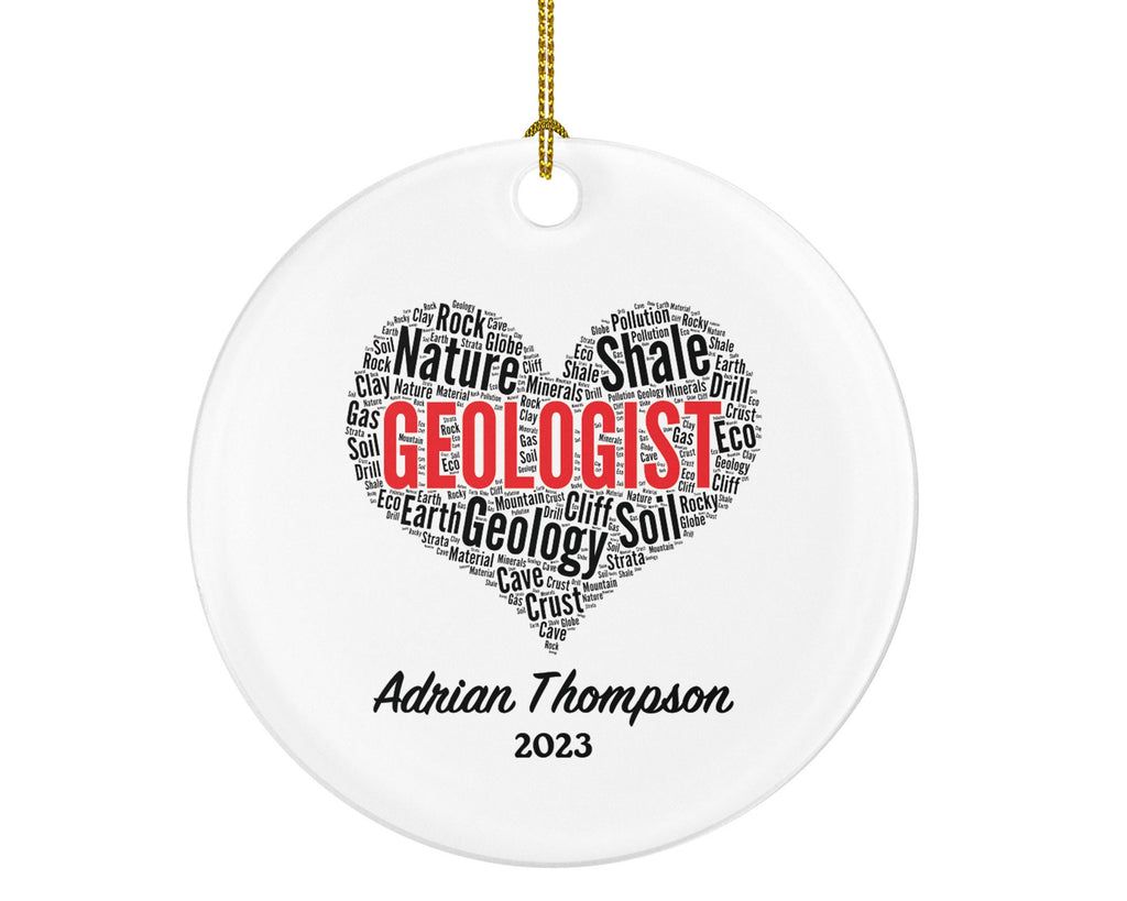 Geologist Christmas Ornament Personalized - Geology Gift with Name Custom