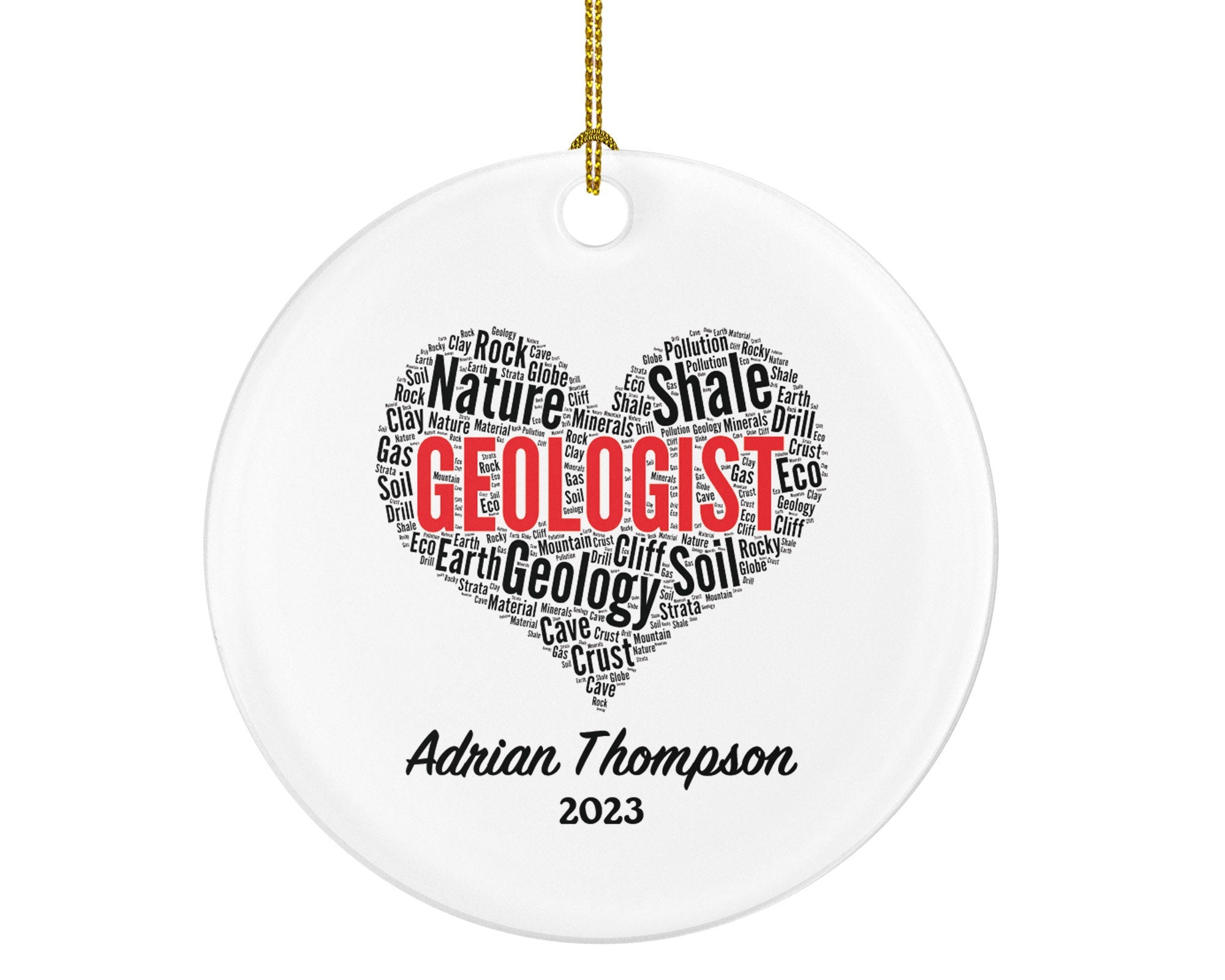 Geologist Christmas Ornament Personalized - Geology Gift with Name Custom