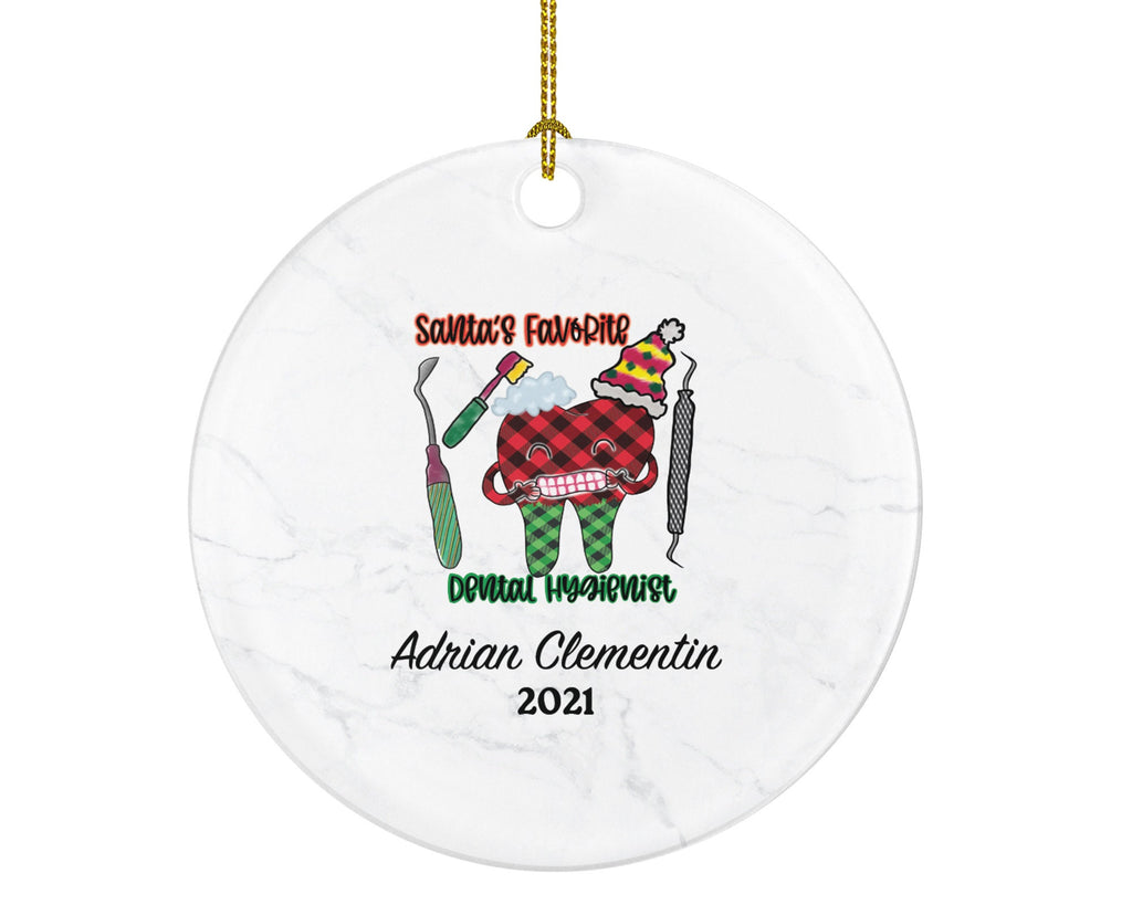 Santa's Favorite Dental Hygienist Christmas Ornament Personalized - Custom Name Gift