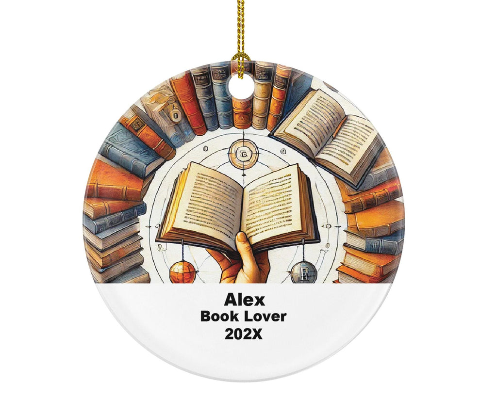 Personalized Book Lover Ornament – Custom Reading Gift – Literature Ornament for Readers and Writers