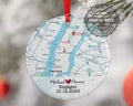 Map Engagement Wedding Christmas Ornament Gift, Engagement Map, Personalized Engagement Gift