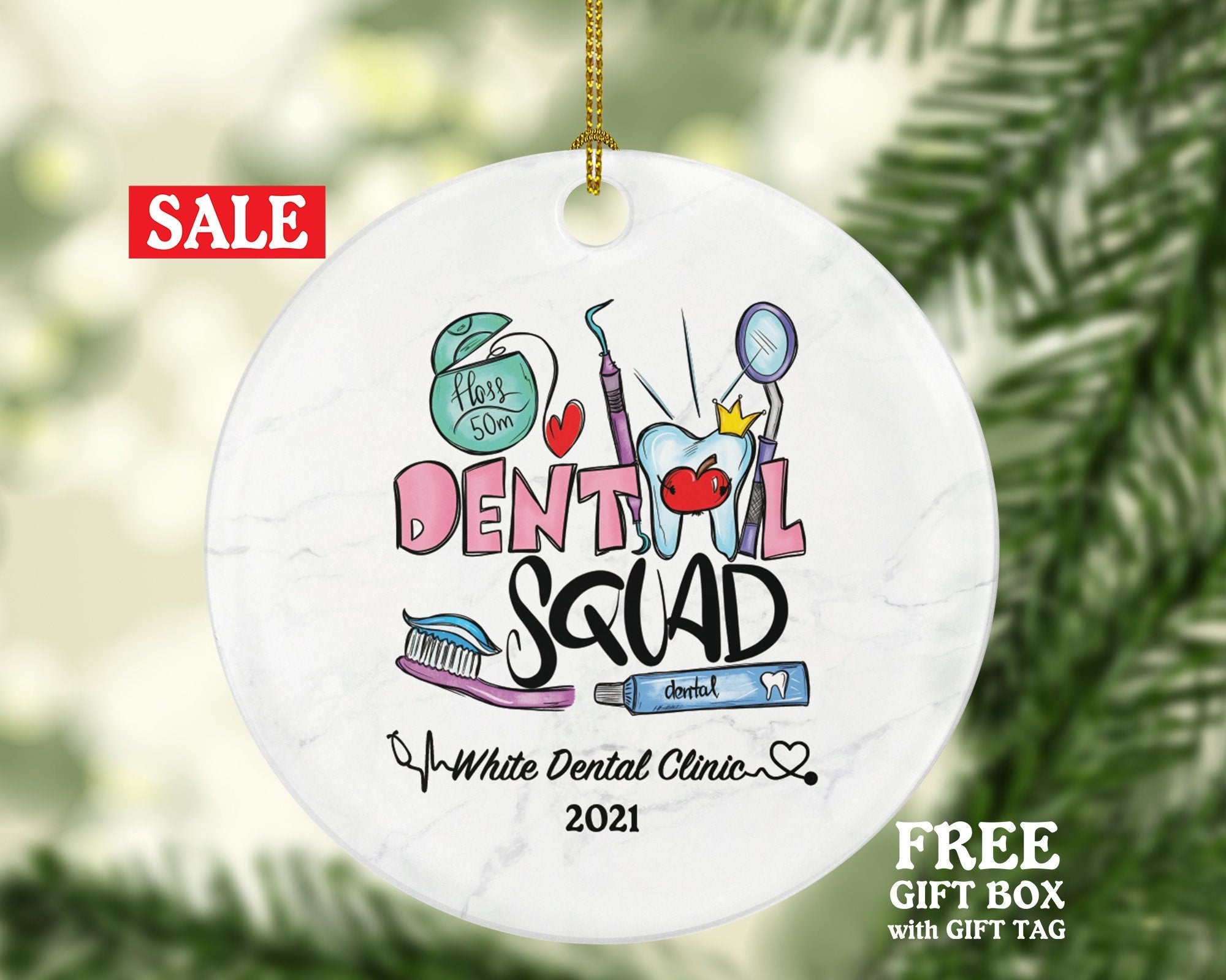 Dental Squad Christmas Ornament Personalized - Dentist Custom Gift Assistant Hygienist Orthodontist Team Crew