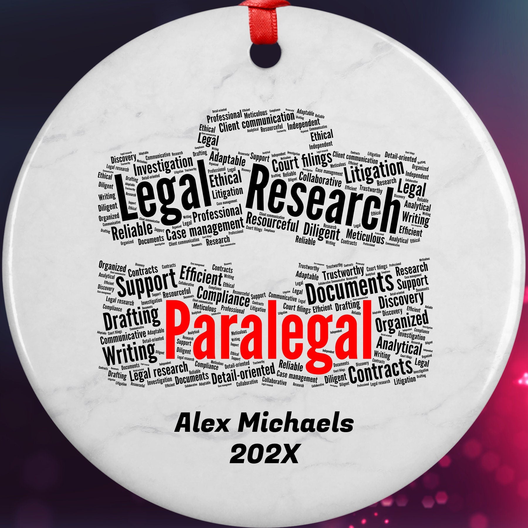 Paralegal Personalized Christmas Ornament