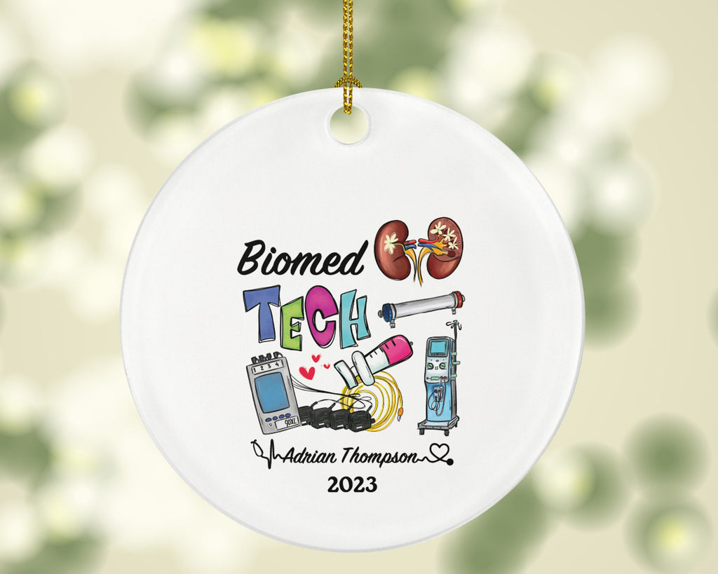 Biomedical Technician Christmas Ornament Personalized -  Biomedical Tech Health Worker Gift from Patient for Nurse Custom Medical