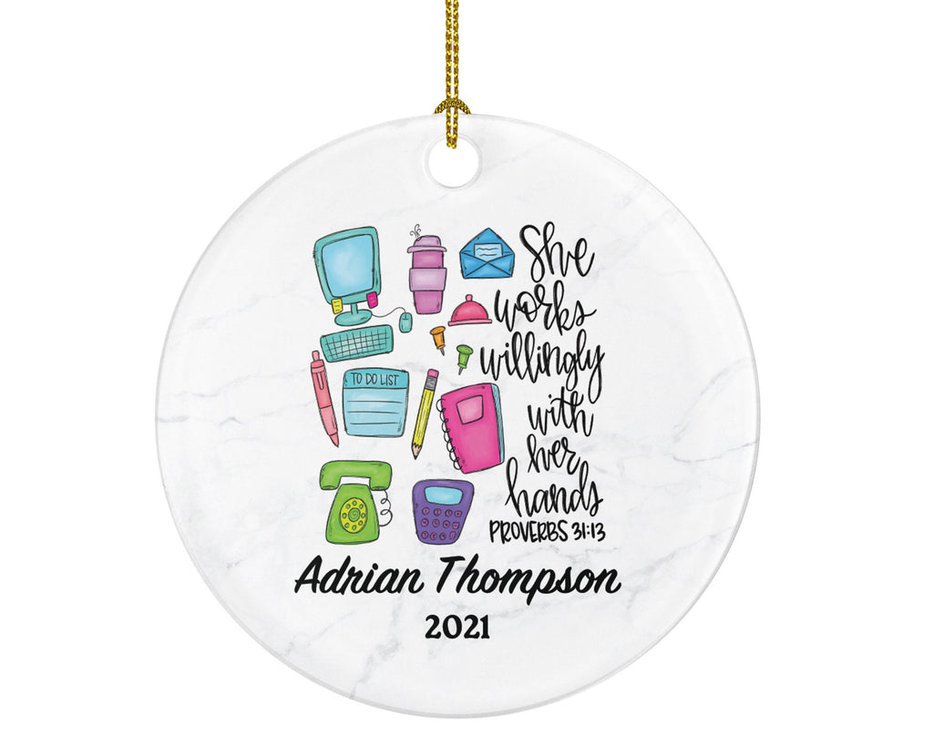Receptionist Christmas Ornament Custom - Personalized Office Secretary Gift  Home Decoration New Receptionist Gift