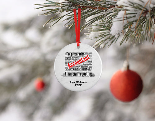 Accountant Personalized Christmas Ornament