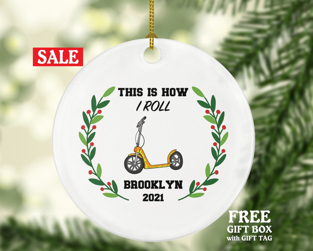 Electric Scooter Christmas Ornament Personalized - Riding Scooter Gift Motorized Scooter - This is how I roll