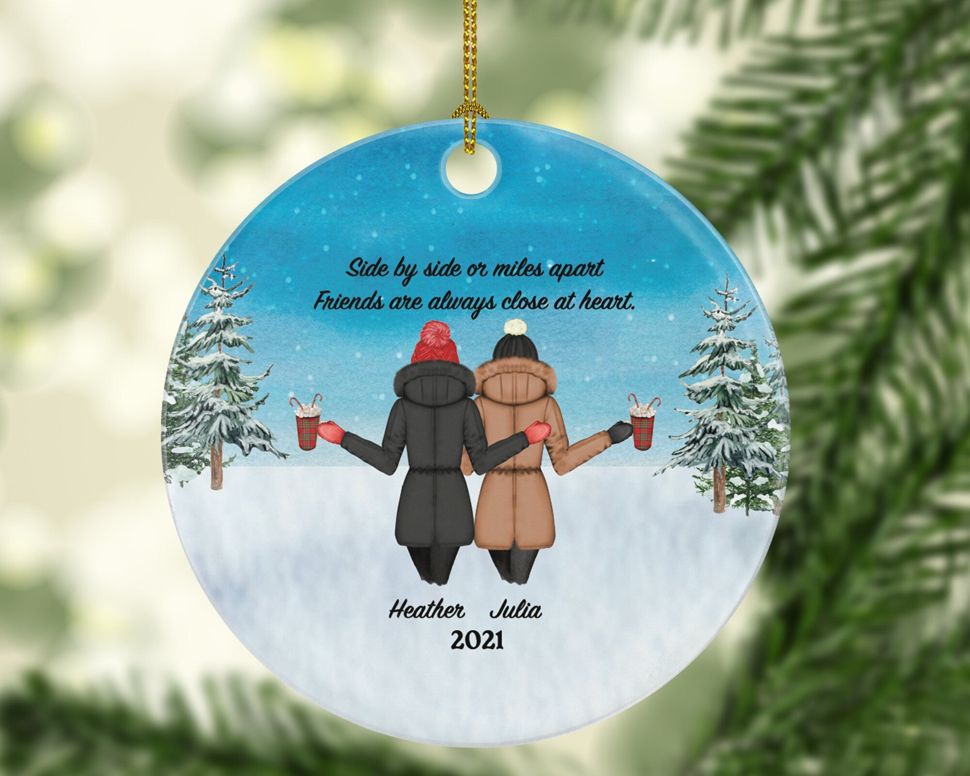 Soul Sisters for 2, Best Friends Christmas Ornament for Sisters, Personalized Ornament, BFF Gift, Personalized Friend Ornament, Besties