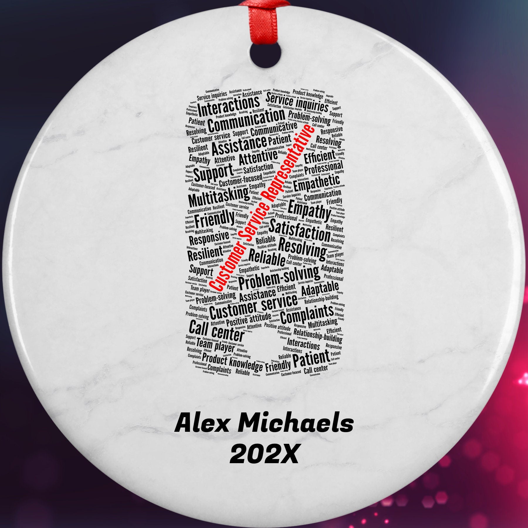 Customer Service Representative Personalized Christmas Ornament