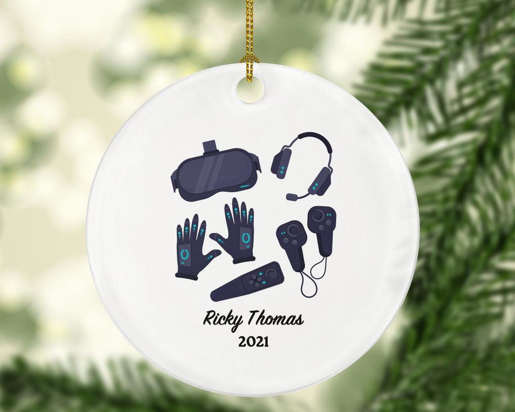 Virtual Reality Personalized Christmas Ornament -  Custom VR Video Gamer Game VR Equipment Gift