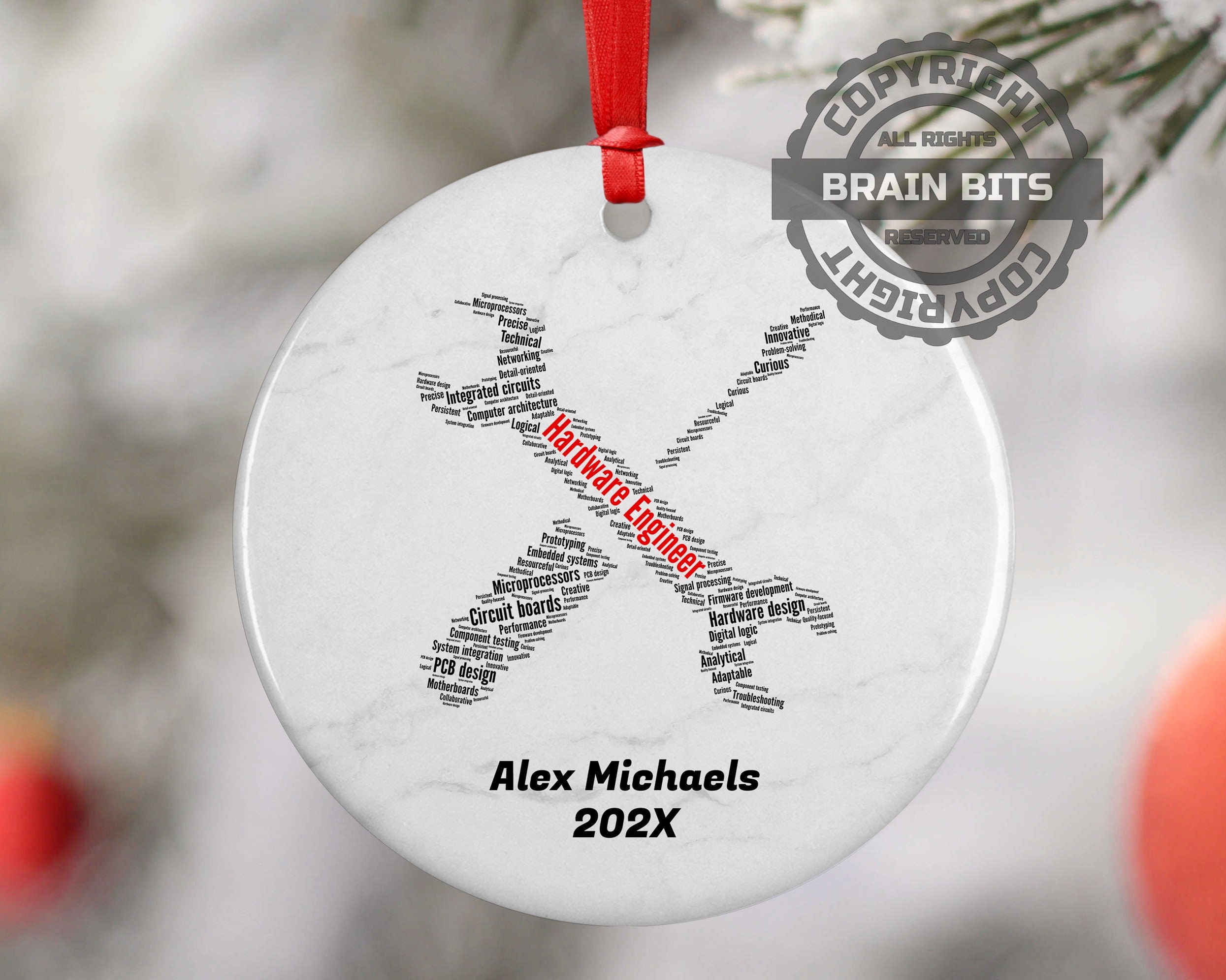 Hardware Engineer Personalized Christmas Ornament