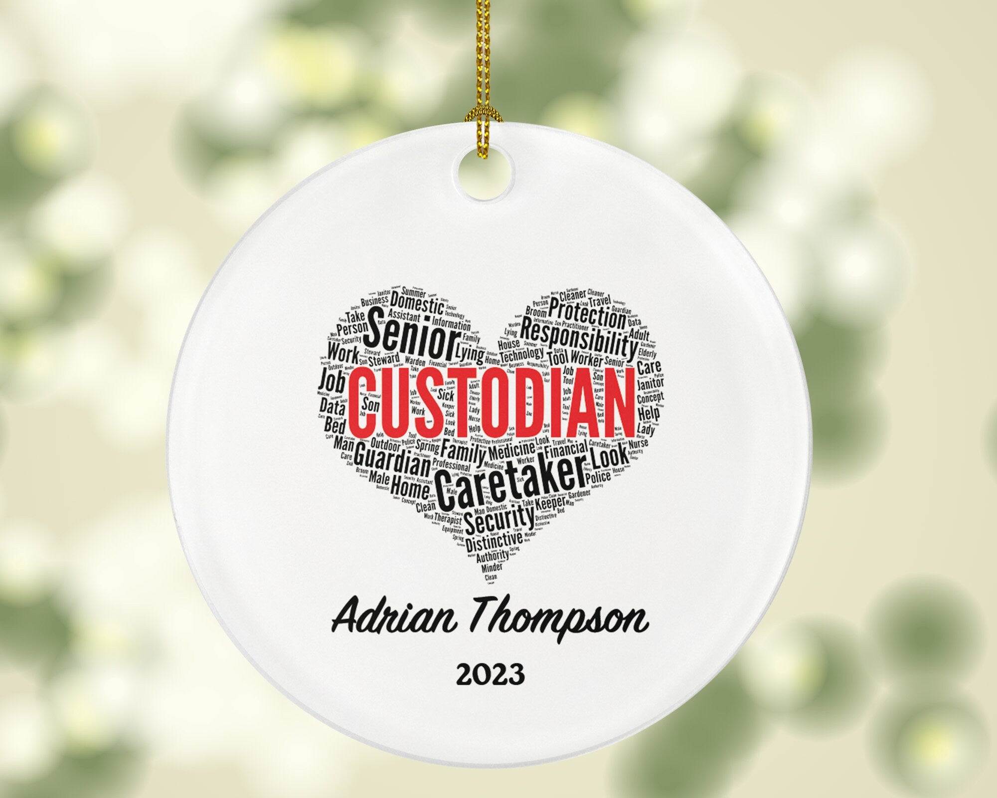 Custodian Christmas Ornament Personalized - Caretaker Guardian Senior Protection Custom Gift