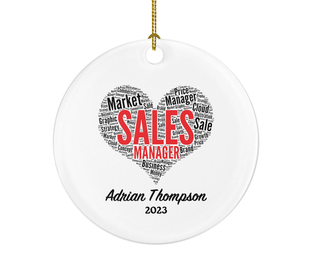 Sales Manager Christmas Ornament Personalized - Salesman Selling Salesperson Gift - Custom Name Year