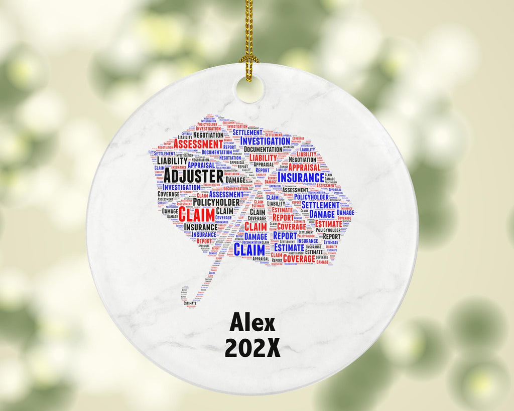 Personalized Insurance Adjuster Christmas Ornament – Custom Career Gift – Claims Specialist Ornament – Insurance Professional Keepsake